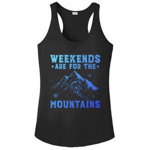 Weekends Are For The Mountains Skier Skiing Gift Ladies PosiCharge Competitor Racerback Tank