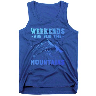 Weekends Are For The Mountains Skier Skiing Gift Tank Top