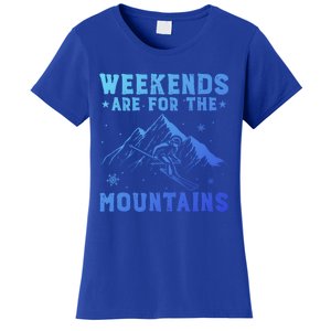 Weekends Are For The Mountains Skier Skiing Gift Women's T-Shirt