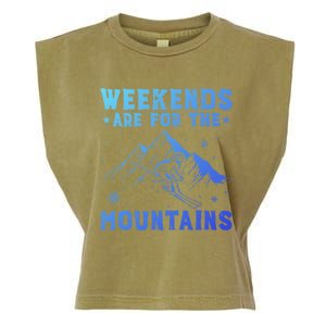 Weekends Are For The Mountains Skier Skiing Gift Garment-Dyed Women's Muscle Tee