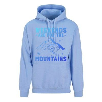 Weekends Are For The Mountains Skier Skiing Gift Unisex Surf Hoodie