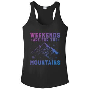 Weekends Are For The Mountains Skier Skiing Gift Ladies PosiCharge Competitor Racerback Tank