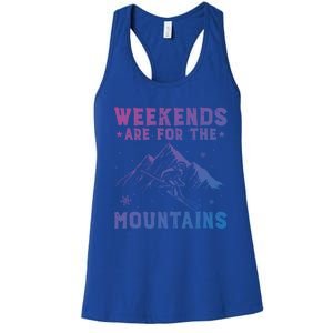 Weekends Are For The Mountains Skier Skiing Gift Women's Racerback Tank