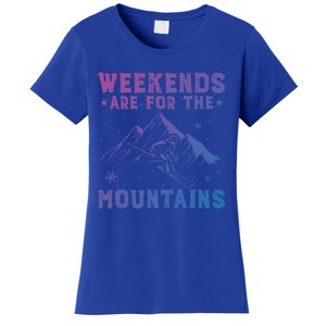 Weekends Are For The Mountains Skier Skiing Gift Women's T-Shirt