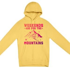 Weekends Are For The Mountains Skier Skiing Gift Premium Pullover Hoodie