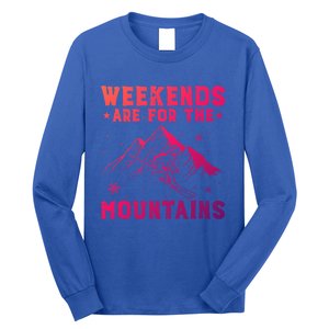 Weekends Are For The Mountains Skier Skiing Gift Long Sleeve Shirt