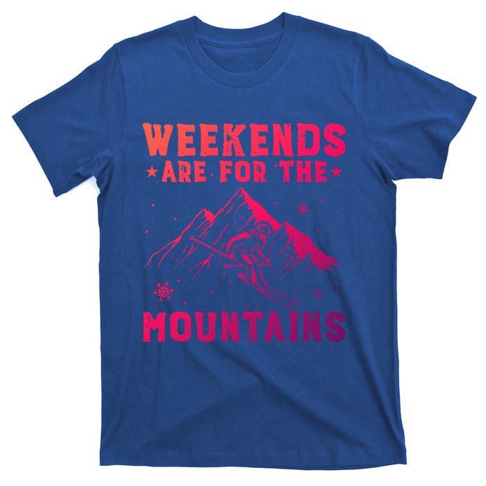 Weekends Are For The Mountains Skier Skiing Gift T-Shirt