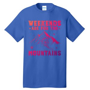 Weekends Are For The Mountains Skier Skiing Gift Tall T-Shirt