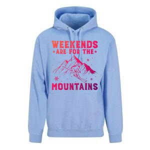 Weekends Are For The Mountains Skier Skiing Gift Unisex Surf Hoodie