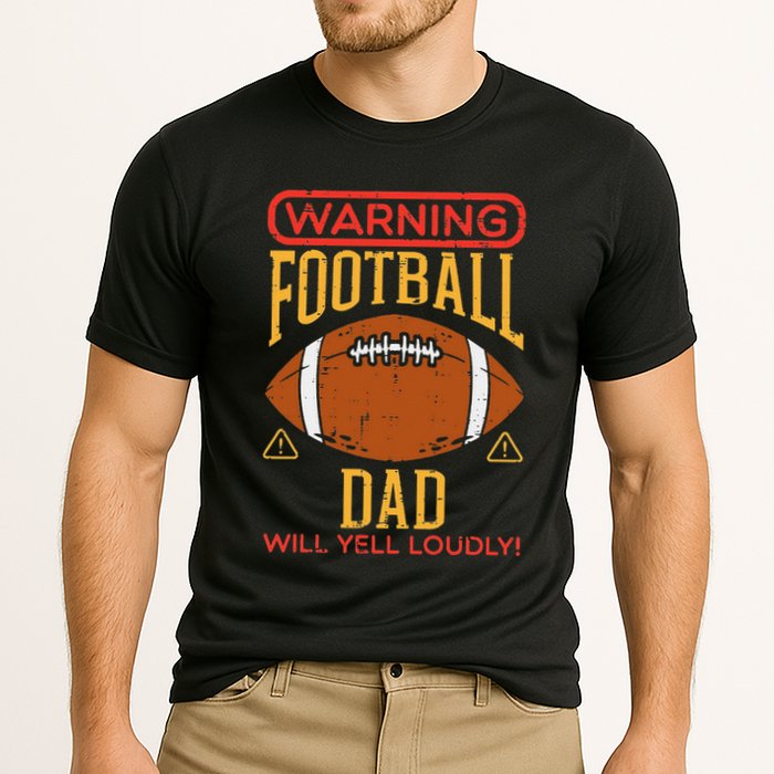 Warning American Football Dad Yell Funny Family Matching Cooling Performance Crew T-Shirt