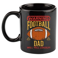 Warning American Football Dad Yell Funny Family Matching 11oz C Handle Ceramic Mug