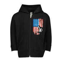 Welding American Flag Welder Fathers Day Design On Back Toddler Zip Fleece Hoodie