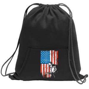 Welding American Flag Welder Fathers Day Design On Back Sweatshirt Cinch Pack Bag