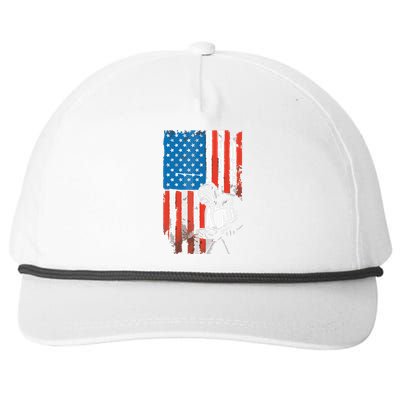 Welding American Flag Welder Fathers Day Design On Back Snapback Five-Panel Rope Hat