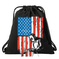 Welding American Flag Welder Fathers Day Design On Back Drawstring Bag