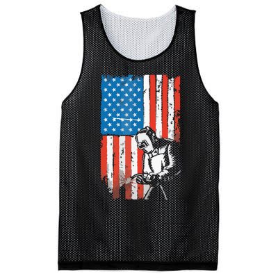 Welding American Flag Welder Fathers Day Design On Back Mesh Reversible Basketball Jersey Tank