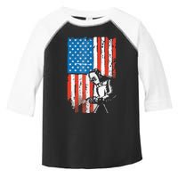 Welding American Flag Welder Fathers Day Design On Back Toddler Fine Jersey T-Shirt