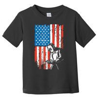 Welding American Flag Welder Fathers Day Design On Back Toddler T-Shirt