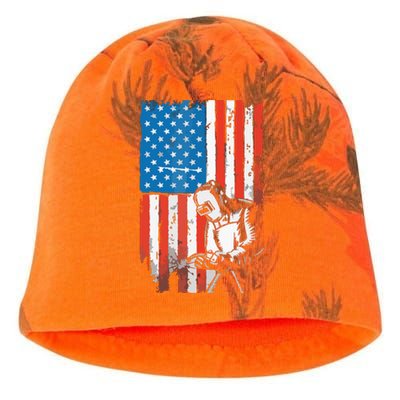 Welding American Flag Welder Fathers Day Design On Back Kati - Camo Knit Beanie