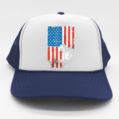 Welding American Flag Welder Fathers Day Design On Back Trucker Hat