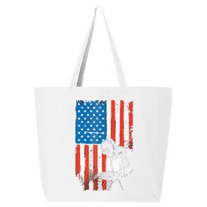 Welding American Flag Welder Fathers Day Design On Back 25L Jumbo Tote