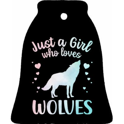 Wolves Art For Wolf Related Animal Wolf Lover Ceramic Bell Ornament