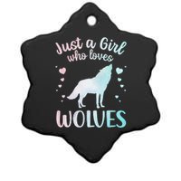 Wolves Art For Wolf Related Animal Wolf Lover Ceramic Star Ornament