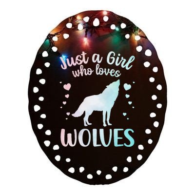 Wolves Art For Wolf Related Animal Wolf Lover Ceramic Oval Ornament