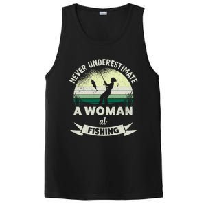 Wo At Fishing Funny Fisher Xmas Funny Gift Mom Gift PosiCharge Competitor Tank