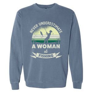 Wo At Fishing Funny Fisher Xmas Funny Gift Mom Gift Garment-Dyed Sweatshirt