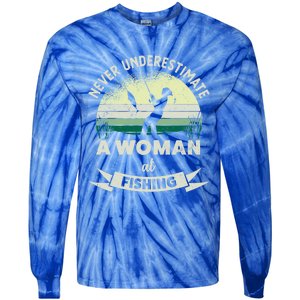 Wo At Fishing Funny Fisher Xmas Funny Gift Mom Gift Tie-Dye Long Sleeve Shirt