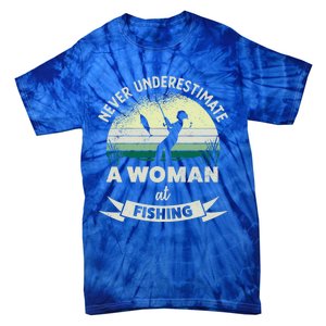 Wo At Fishing Funny Fisher Xmas Funny Gift Mom Gift Tie-Dye T-Shirt