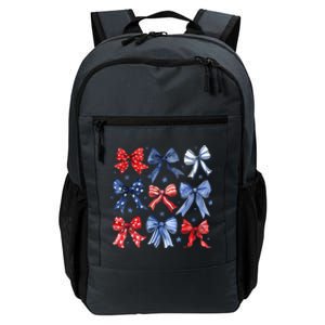 Women American Flag Coquette Bows 4th Of July Patriotic Bows Girl Gift Daily Commute Backpack