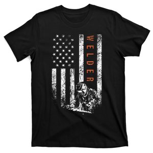 Welder American Flag Design Welding T-Shirt