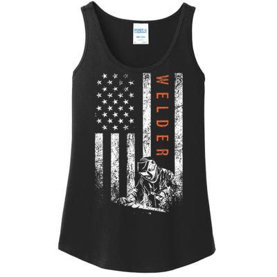 Welder American Flag Design Welding Ladies Essential Tank