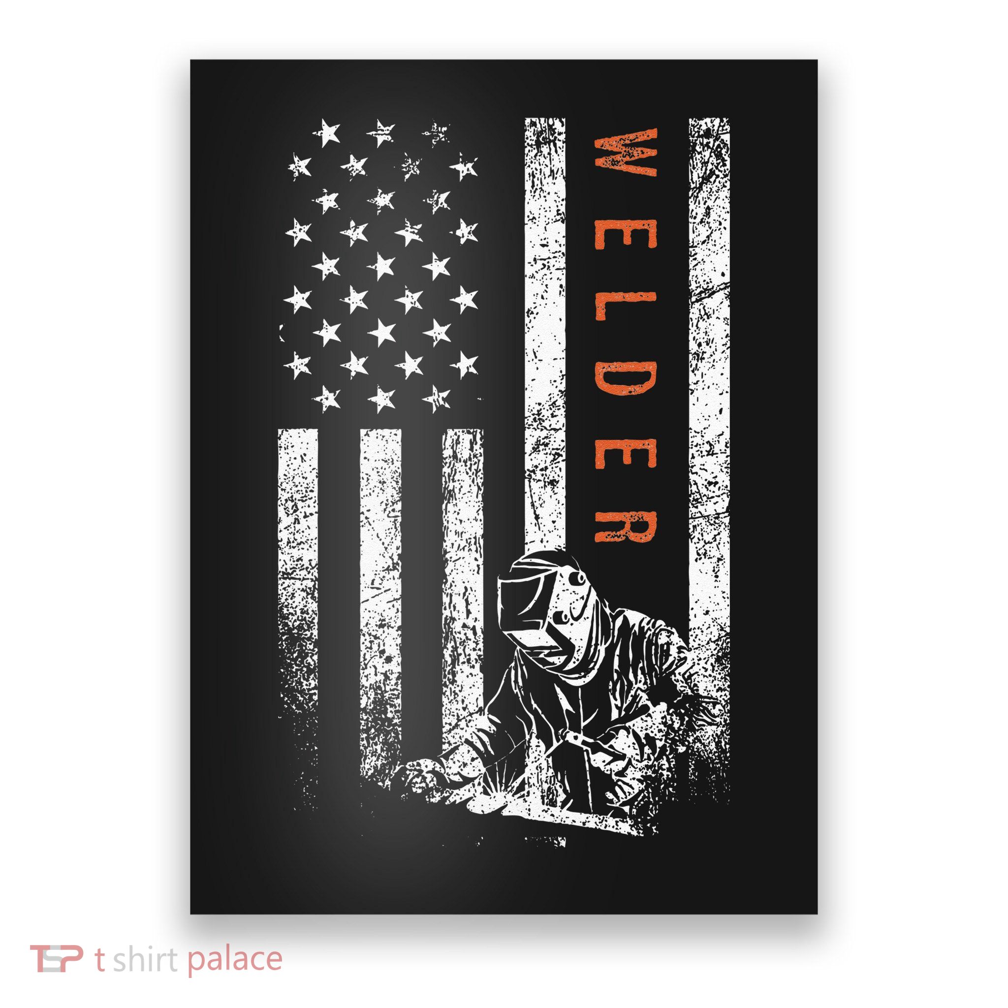 Welder American Flag Design Welding Poster