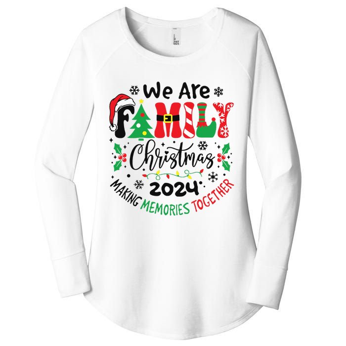 We Are Family Christmas 2024 Christmas Pajama Women's Perfect Tri Tunic Long Sleeve Shirt