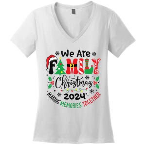 We Are Family Christmas 2024 Christmas Pajama Women's V-Neck T-Shirt