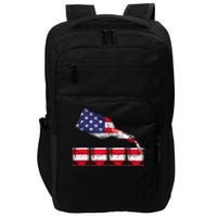 Whiskey American Flag Glasses 4th of July  USA Impact Tech Backpack