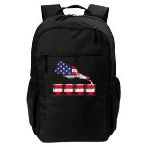 Whiskey American Flag Glasses 4th of July  USA Daily Commute Backpack