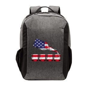 Whiskey American Flag Glasses 4th of July  USA Vector Backpack