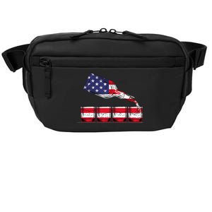 Whiskey American Flag Glasses 4th of July  USA Crossbody Pack