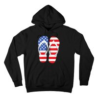 Womens American Flag Flip Flops Comfortable Slippers Flip Flops Hoodie