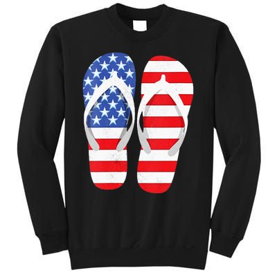 Womens American Flag Flip Flops Comfortable Slippers Flip Flops Sweatshirt