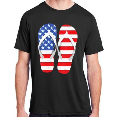 Womens American Flag Flip Flops Comfortable Slippers Flip Flops Adult ChromaSoft Performance T-Shirt