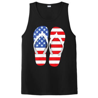 Womens American Flag Flip Flops Comfortable Slippers Flip Flops PosiCharge Competitor Tank