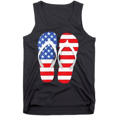 Womens American Flag Flip Flops Comfortable Slippers Flip Flops Tank Top