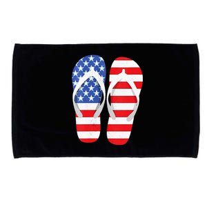 Womens American Flag Flip Flops Comfortable Slippers Flip Flops Microfiber Hand Towel