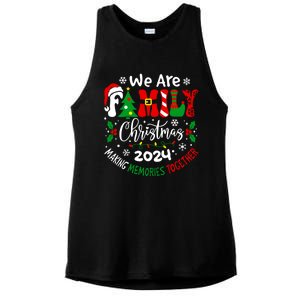 We Are Family Christmas 2024 Making Memories Together Xmas Gift Ladies PosiCharge Tri-Blend Wicking Tank