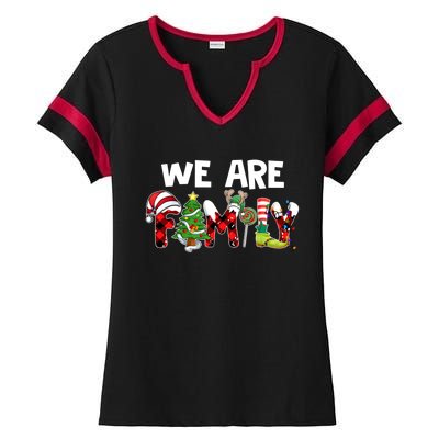 We Are Family Christmas Making Memories Together Xmas Pajama Gift Ladies Halftime Notch Neck Tee